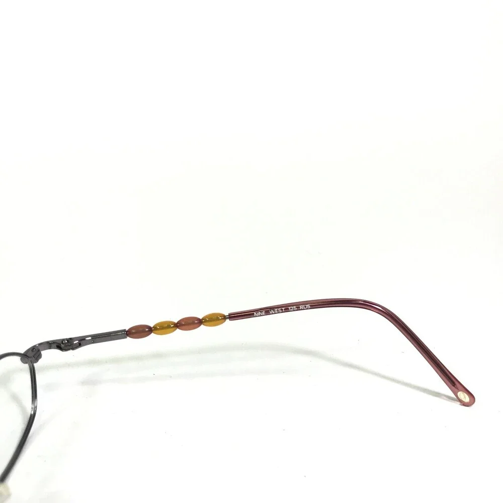 Nine West Petite Small Eyeglasses Frames RU5 Purple Silver Cat Eye 43-16-125